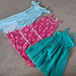 Stylish Kids Dresses Set - Pink, Teal, and Blue